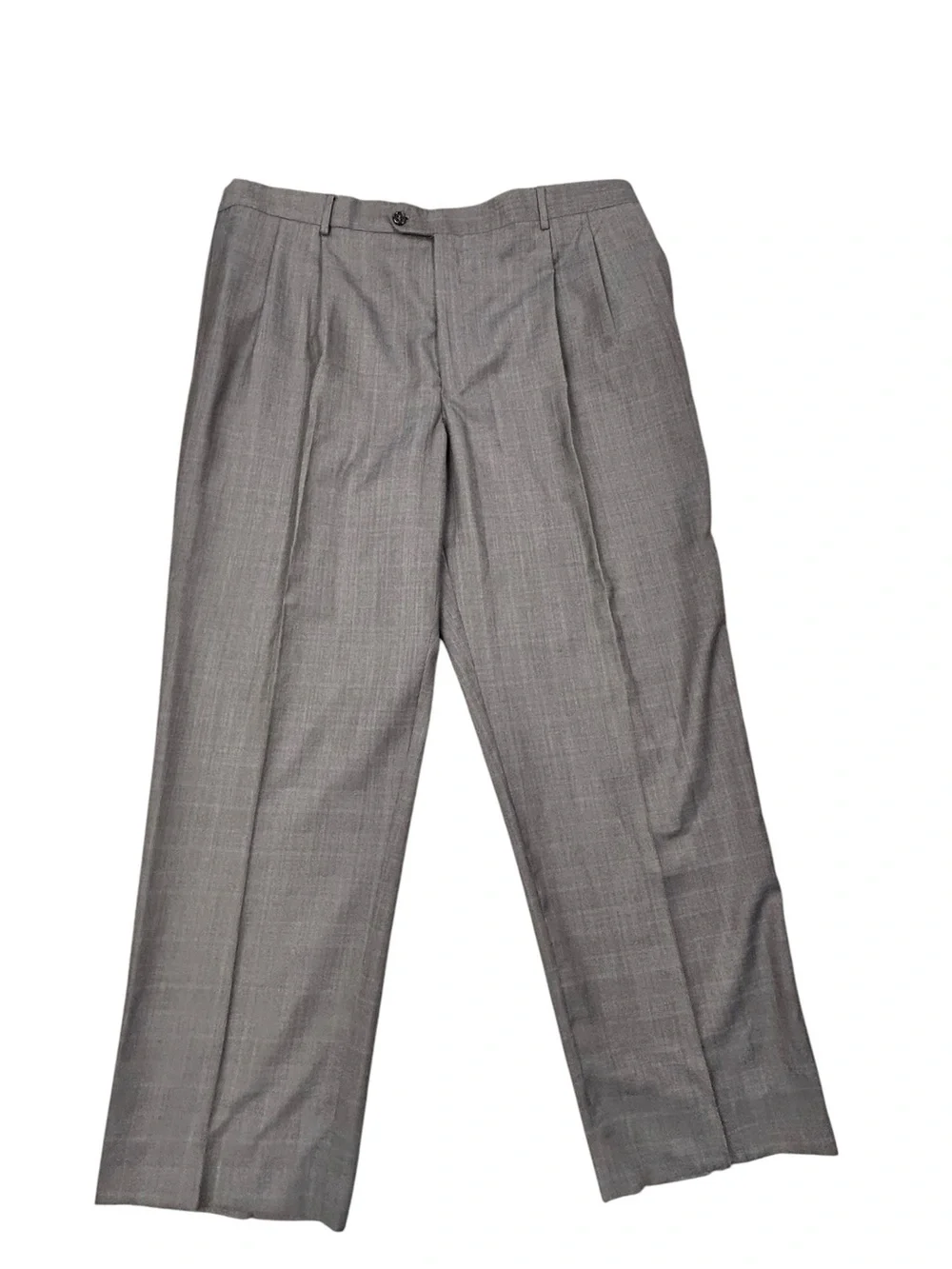 Jos. A. Bank Signature Collection Men's Gray Plaid Two-Piece Suit 48R Wool Silk